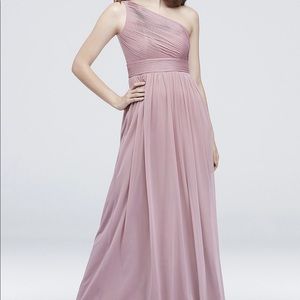 DB Micro-Pleated Mesh One-Shoulder Dress